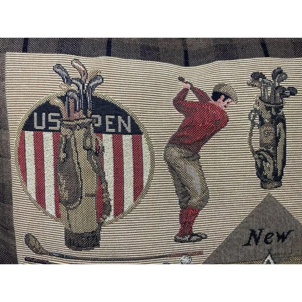 Vtg Golf Pillows decorative embroidered Eximious Of London New Scotland Club